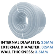Clear Braided PVC Pipe 25mm*3.5mm - Hardware > Plumbing > Plumbing Pipes Tech Hose & Fittings