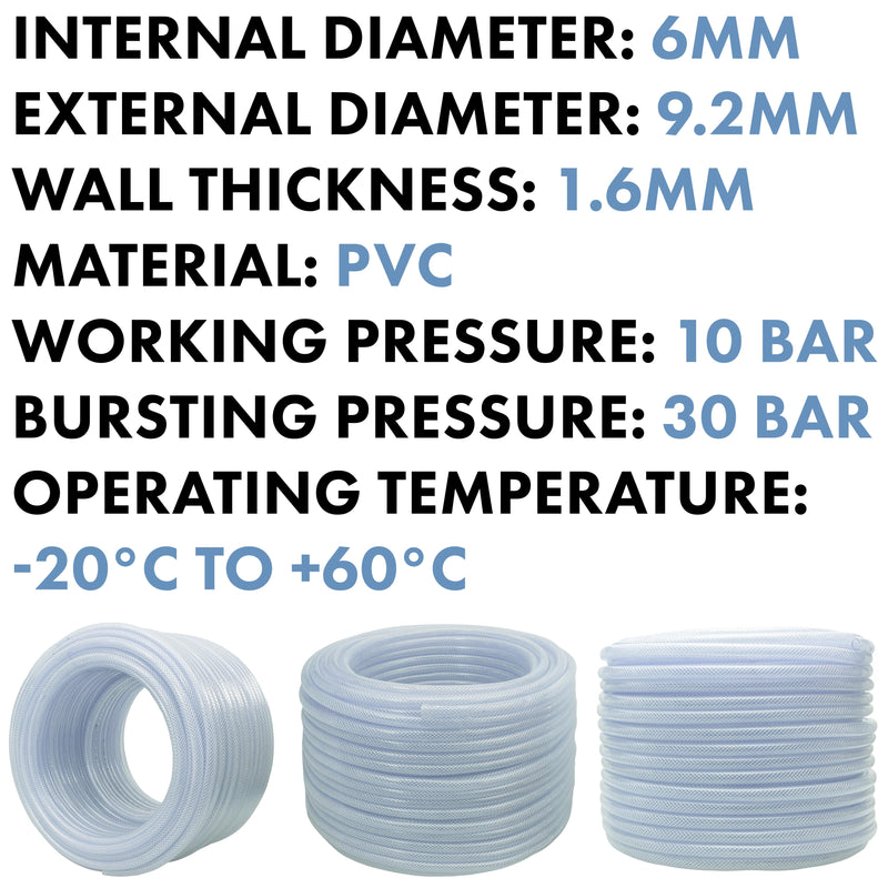 Clear Braided PVC Pipe 6mm*1.6mm - Hardware > Plumbing > Plumbing Pipes Tech Hose & Fittings