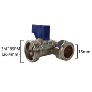 Brass Compression Tee Valve 15mm - ¾” BSP Male - OTHER