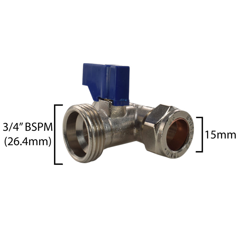 Brass Compression Tee Valve 15mm - ¾” BSP Male - OTHER