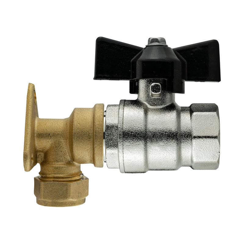 15mm Brass Wall Flange Kit with 1/2" BSP Bib Valve - Home & Garden > Lawn & Garden Garden watering