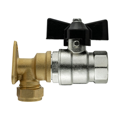 15mm Brass Wall Flange Kit with 1/2" BSP Bib Valve - Home & Garden > Lawn & Garden Garden watering
