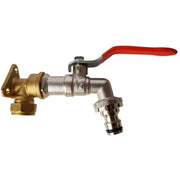 15mm Brass Wall Flange Kit with Quick Connect Lever Tap - Home & Garden > Lawn & Garden Garden watering