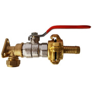 15mm Brass Wall Flange Kit with Lever Valve + Geka 13mm Barbed Set - Home & Garden > Lawn & Garden Garden watering