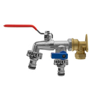 15mm Brass Wall Flange Kit with Double Lever Quick Connect Tap - Home & Garden > Lawn & Garden Garden watering