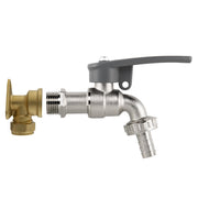 15mm Brass Wall Flange Kit with Lever Tap with Hose Barb and Side Lock - Garden watering