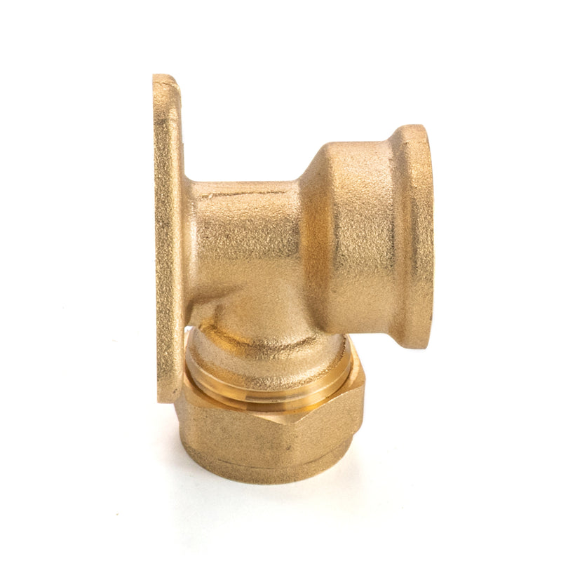 15mm Brass Wall Flange Kit with Lever Tap with Hose Barb and Side Lock - Garden watering