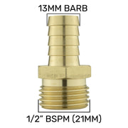 IBC 2” S60X6 Cap with 13mm Brass Barb - Home & Garden > Lawn & Garden