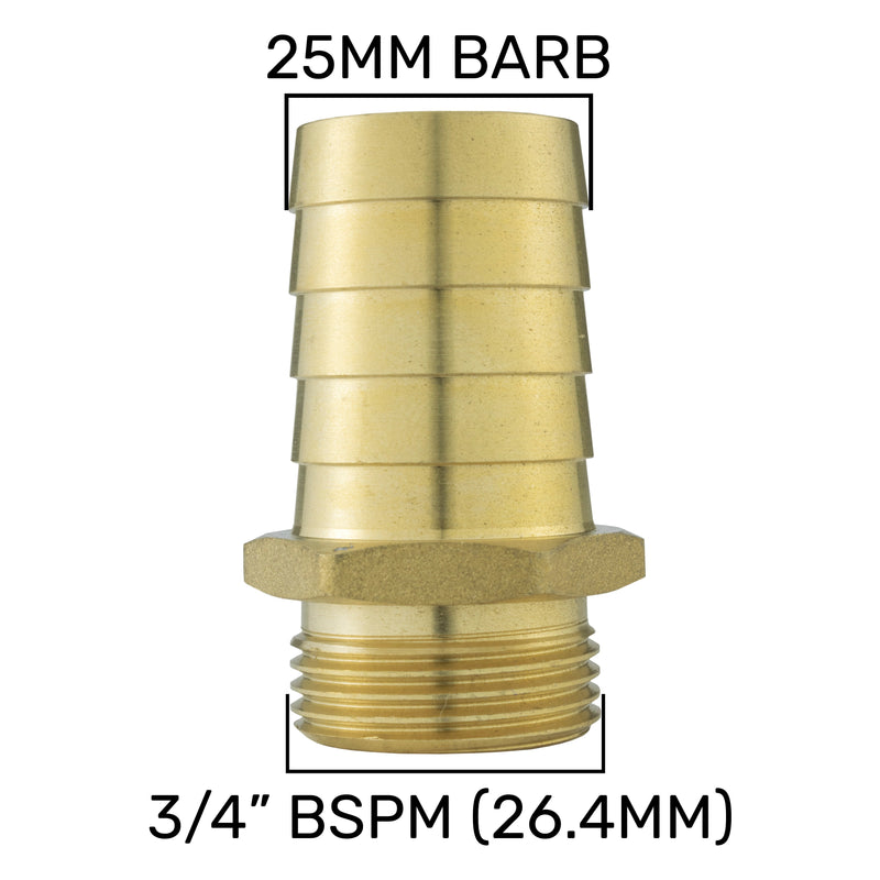 Wall Flange Kit 25mm MDPE + MDPE Valve + 25mm Brass Barb - Home & Garden > Lawn & Garden Tech Hose & Fittings
