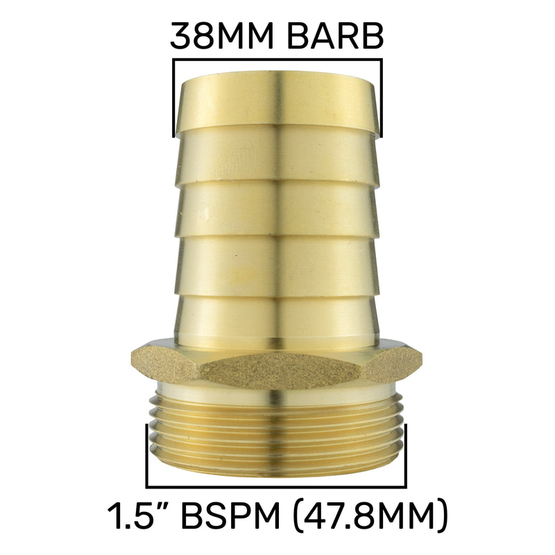 Brass Straight Joiner 38mm - 1.5" BSPM - Hardware > Plumbing > Plumbing Fittings & Supports > Pipe Connectors Tech Hose & Fittings