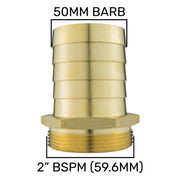 Brass Straight Joiner 50mm - 2" BSPM - Hardware > Plumbing > Plumbing Fittings & Supports > Pipe Connectors Tech Hose & Fittings