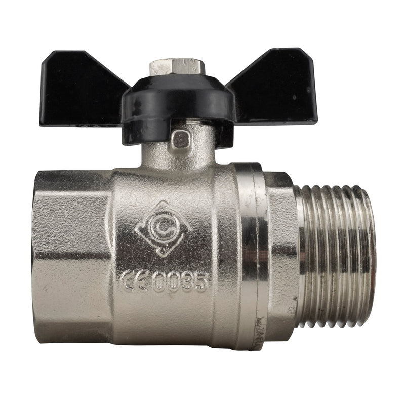 Zinc Nickel Plated Butterfly Valve 3/4" BSPM-F - Home & Garden > Lawn & Garden > Watering & Irrigation > Garden Hose Fittings & Valves Tech Hose & Fittings