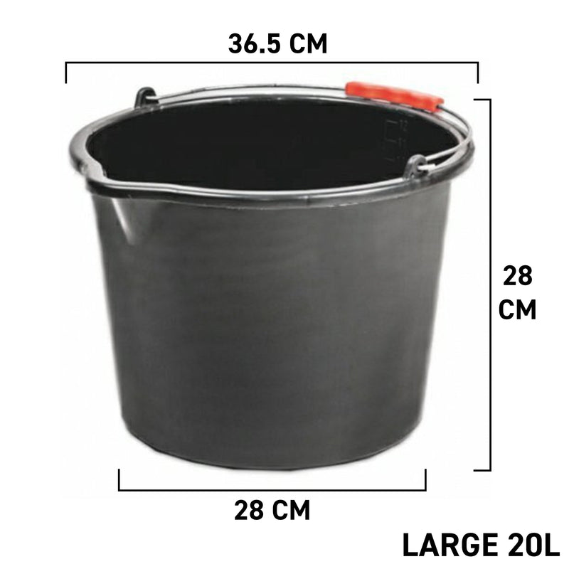 Black PP Bucket 20L - Home & Garden > Lawn & Garden > Gardening > Gardening Tools OTHER
