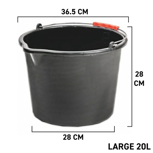 Black PP Bucket 20L - Home & Garden > Lawn & Garden > Gardening > Gardening Tools OTHER