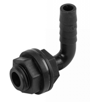 Tank Connector 90 Degree with Washer & Nut 1/2"BSPM - 1/2" Barb - Hardware > Plumbing > Plumbing Fittings & Supports > Pipe Connectors Tech Hose & Fittings