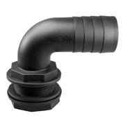 Tank Connector 90 Degree With Washer & Nut 2"BSPM - 1.25" Barb - Hardware > Plumbing > Plumbing Fittings & Supports > Pipe Connectors Tech Hose & Fittings