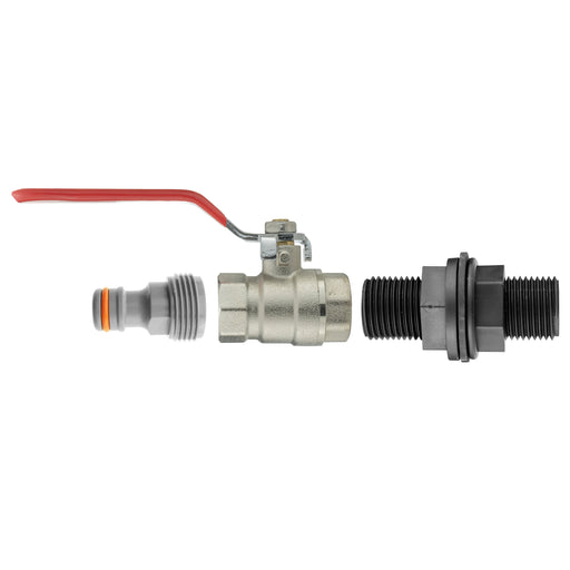 Water Butt Kit 3/4” with BSPF Lever Valve and Male Quick Connector - Garden watering