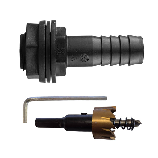 Tank Connector with Washer & Nut 3/4"BSPM - 3/4" Barb and Drill Bit - Home & Garden > Lawn & Garden Tech Hose & Fittings