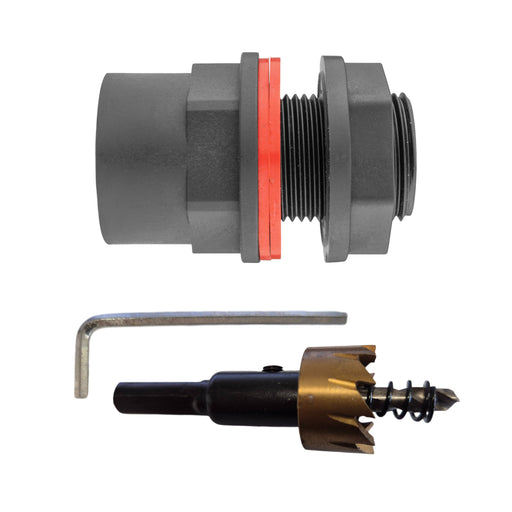 Water Butt 3/4" BSP Male with Female Outlet and Drill Bit - Home & Garden > Lawn & Garden Tech Hose & Fittings