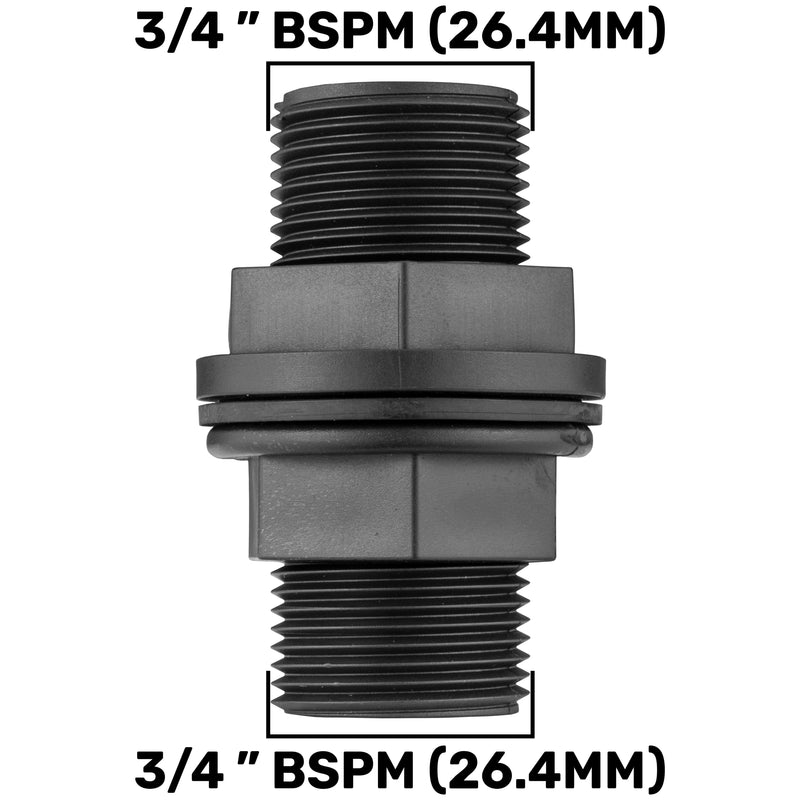 Water Butt Connector 3/4" BSP with BSPF-Quick Connect Valve & Hose Connector Black Soft - Home & Garden > Lawn & Garden > Watering & Irrigation > Garden Hose Fittings & Valves > Garden Hose Fittings Garden watering