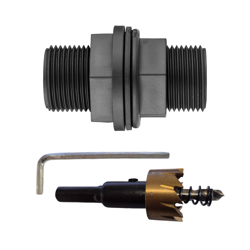 Tank Connector with Washer 3/4" BSPM and Drill Bit - Home & Garden > Lawn & Garden Tech Hose & Fittings