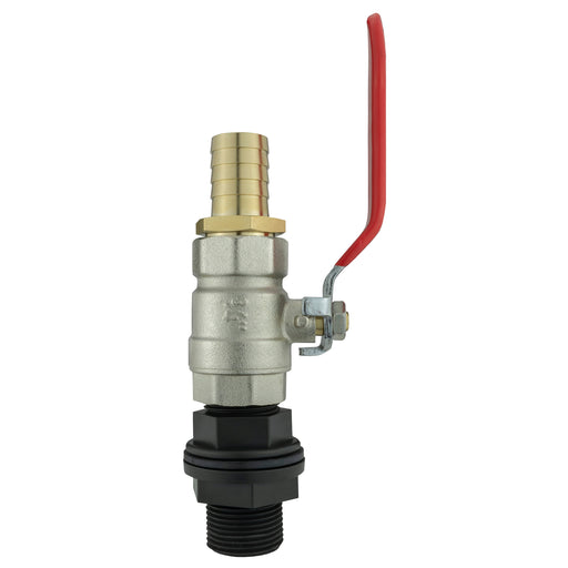 Water Butt Kit 3/4” BSP with Lever Valve and 19mm Brass Barb -