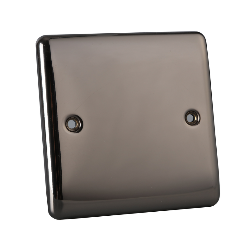 Caradok 1 Gang Blank Plate - Black Nickel - Caradok - The Curve - Black Nickel