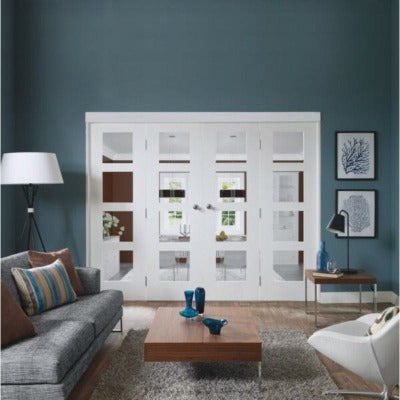 White Freefold Room Divider (2 Door System) - All Sizes - Hardware > Building Materials > Doors