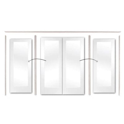 White Sliding Door Frame - 2pcs (includes hardware kit) 3500mm -