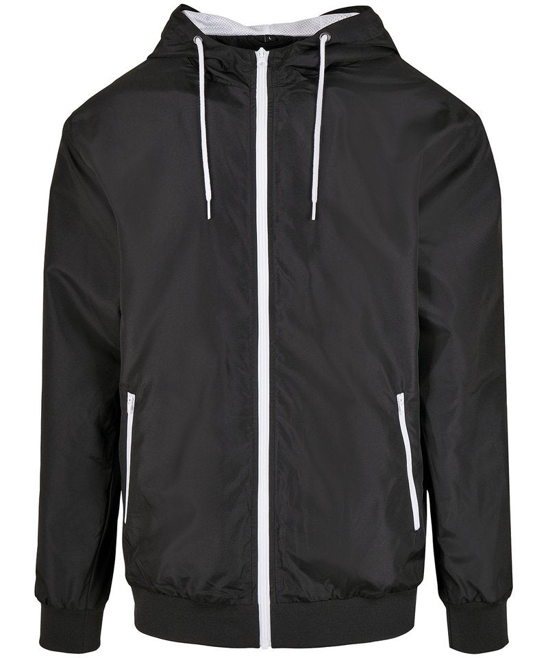 Recycled Mens Black Work Windrunner Zip Up Jacket Hoodie Sizes S to 5XL - Sustainable Workwear Range