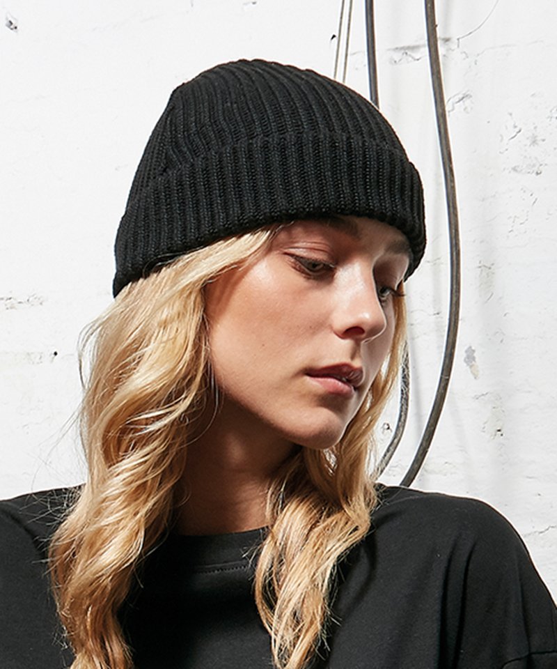 Recycled Yarn Fisherman Unisex Work Beanie Hat Black or Asphalt - Sustainable Workwear Range
