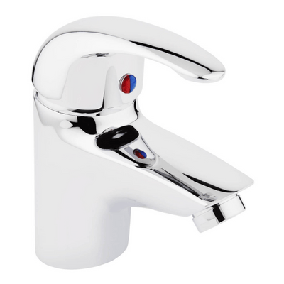 Compact Chrome Basin Mixer Tap w/ Click-Clack Waste - Bathrooms