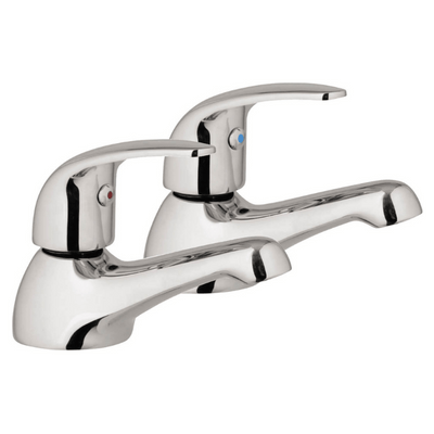 Compact Chrome Basin Taps - Bathrooms