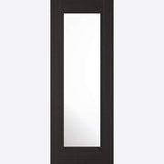 Deiz Charcoal Black Pre-Finished 1 Glazed Clear Light Panel Interior Door - All Sizes - Doors