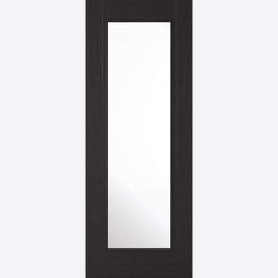 Deiz Charcoal Black Pre-Finished 1 Glazed Clear Light Panel Interior Door - All Sizes - Doors