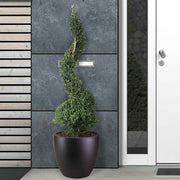 IDEALIST Lite 50cm Large Garden Planter for Trees | Washed Light Concrete Egg Round Planter | Contemporary Outdoor Plant Pot D50 H50 cm, 98L - Home & Garden > Lawn & Garden > Gardening > Pots & Planters > Planters