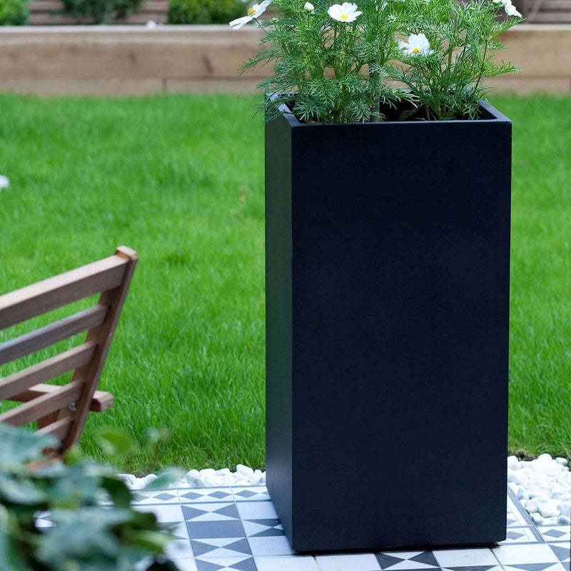 IDEALIST Lite Contemporary Light Concrete Garden Tall Square Planter, Outdoor Plant Pot H80 L40 W40 cm, 132L - Home & Garden > Lawn & Garden > Gardening > Pots & Planters > Planters