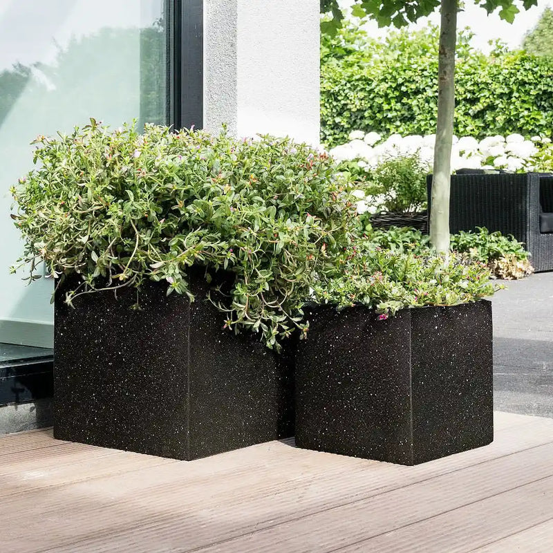 IDEALIST Lite Contemporary Flower Box Square Garden Planter, Light Concrete Outdoor Large Plant Pot H40 L40 W40 cm, 65L - Home & Garden > Lawn & Garden > Gardening > Pots & Planters > Planters