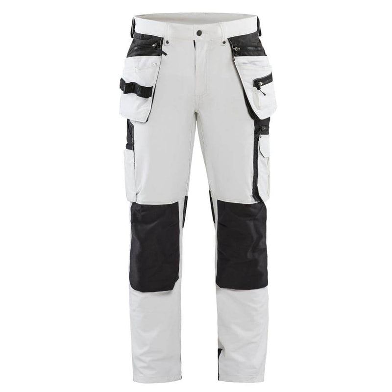 Blaklader 1079 4-Way Stretch Painters Work Trousers White/Dark grey / 34" Waist, Regular Leg - KNEE PAD TROUSERS
