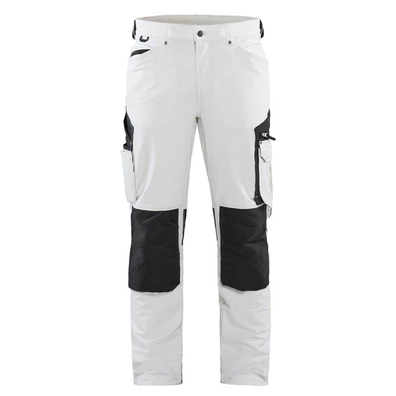 Blaklader 1089 4-Way Stretch Painters Work Trousers White/Dark Grey, 34" Waist Short Leg - Apparel & Accessories > Clothing > Uniforms & Workwear > Contractor Pants & Coveralls SALE TROUSERS