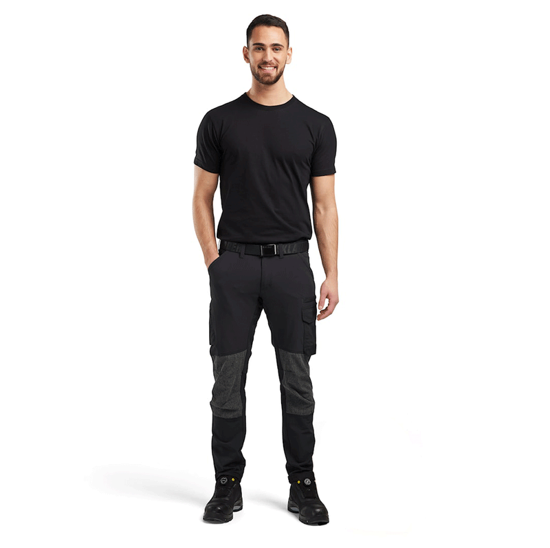 Blaklader 1422 4-Way Stretch Service Work Trousers Black / Dark Grey - BASIC & REAPER TROUSERS