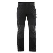 Blaklader 1422 4-Way Stretch Service Work Trousers Black / Hi-Vis Yellow - BASIC & REAPER TROUSERS