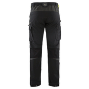 Blaklader 1422 4-Way Stretch Service Work Trousers Black / Hi-Vis Yellow - BASIC & REAPER TROUSERS