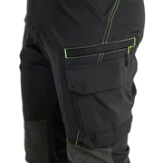 Blaklader 1422 4-Way Stretch Service Work Trousers Black / Hi-Vis Yellow - BASIC & REAPER TROUSERS