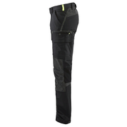 Blaklader 1422 4-Way Stretch Service Work Trousers Black / Hi-Vis Yellow - BASIC & REAPER TROUSERS