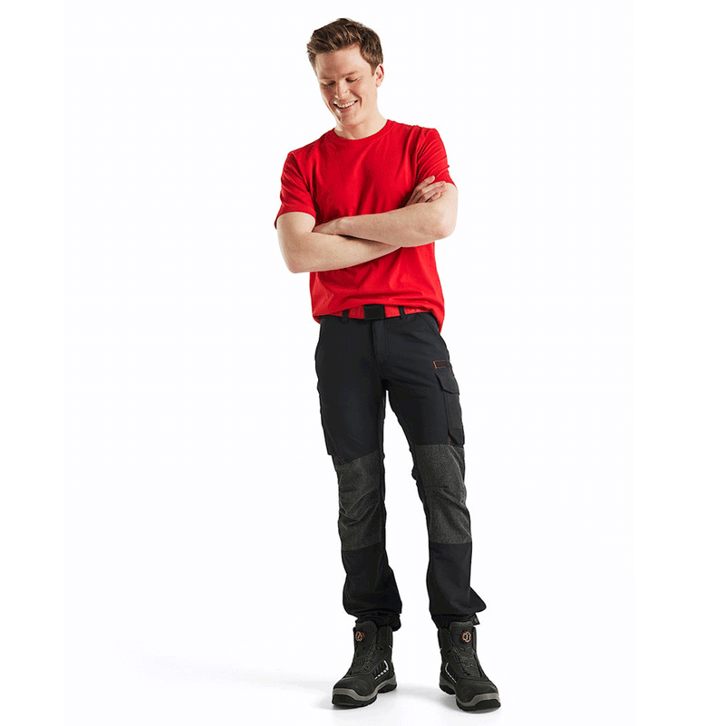 Blaklader 1422 4-Way Stretch Service Work Trousers Black / Red - BASIC & REAPER TROUSERS
