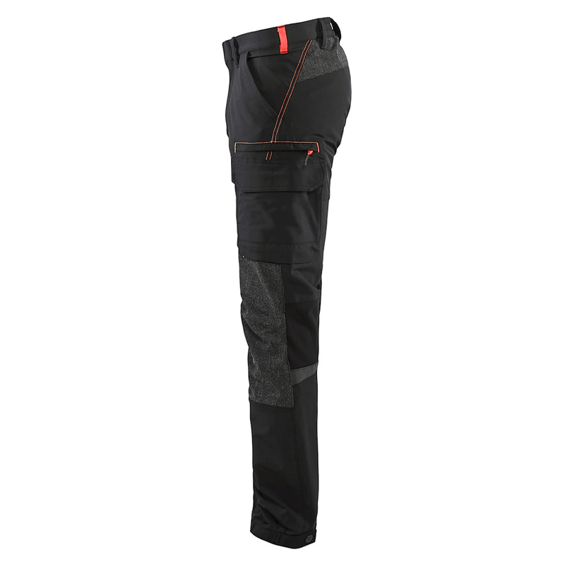 Blaklader 1422 4-Way Stretch Service Work Trousers Black / Red - BASIC & REAPER TROUSERS