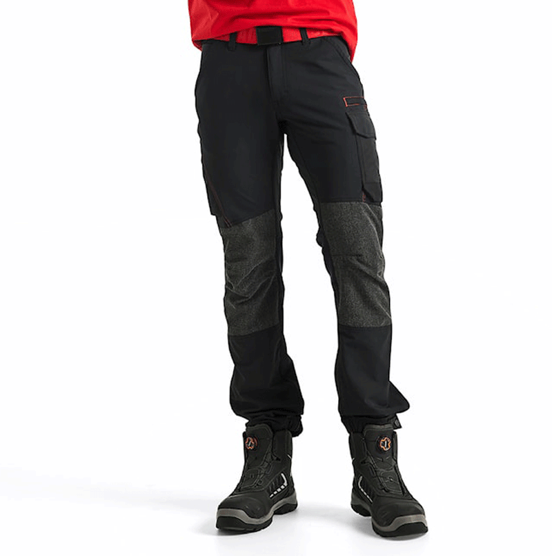 Blaklader 1422 4-Way Stretch Service Work Trousers Black / Red - BASIC & REAPER TROUSERS