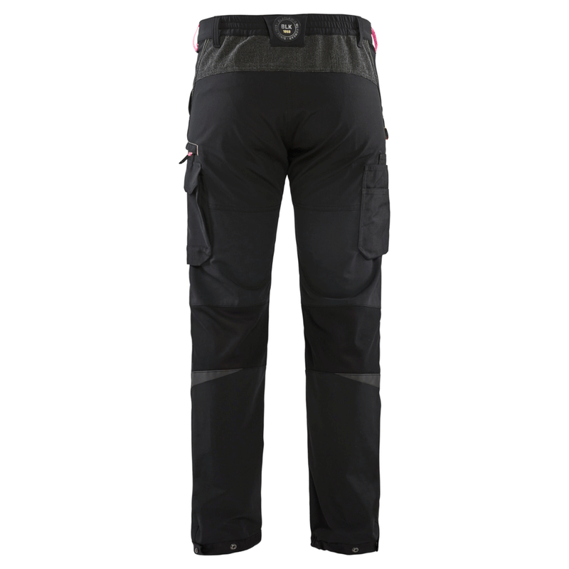 Blaklader 1422 4-Way Stretch Service Work Trousers Black / Red - BASIC & REAPER TROUSERS