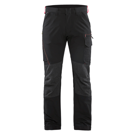 Blaklader 1422 4-Way Stretch Service Work Trousers Black / Red - BASIC & REAPER TROUSERS